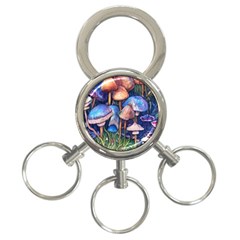 Retro Mushroom 3-ring Key Chain by GardenOfOphir