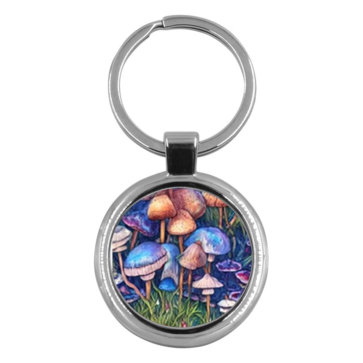 Retro Mushroom Key Chain (Round)