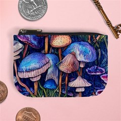 Retro Mushroom Mini Coin Purse by GardenOfOphir