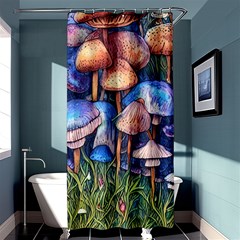 Retro Mushroom Shower Curtain 36  X 72  (stall)  by GardenOfOphir