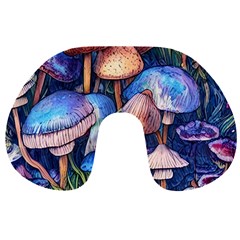 Retro Mushroom Travel Neck Pillow by GardenOfOphir