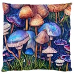 Retro Mushroom Large Premium Plush Fleece Cushion Case (One Side) Front