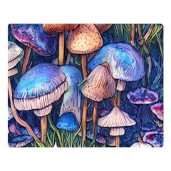 Retro Mushroom Premium Plush Fleece Blanket (large) by GardenOfOphir