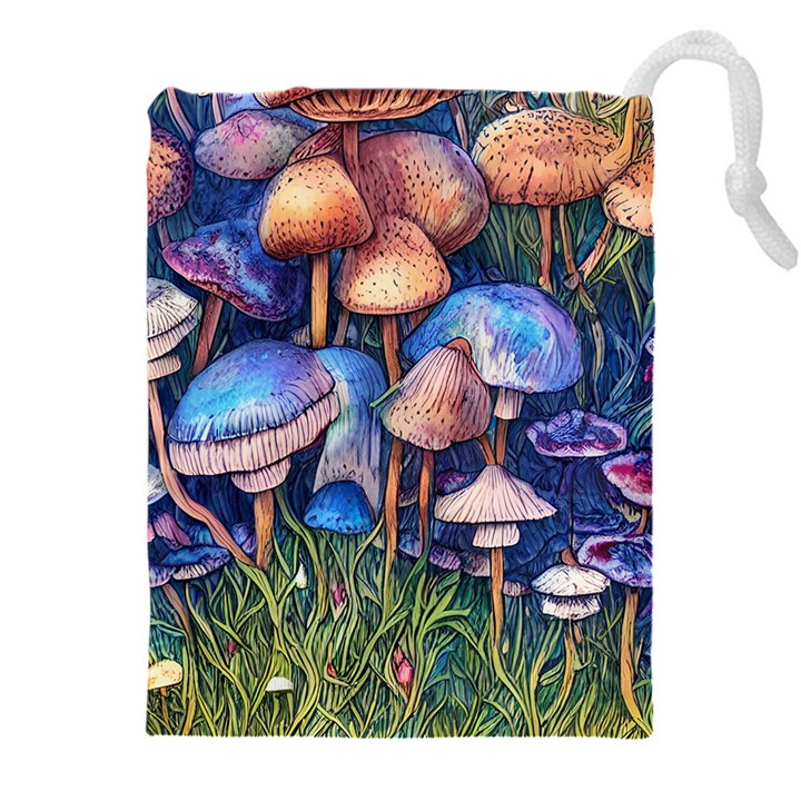 Retro Mushroom Drawstring Pouch (4XL)