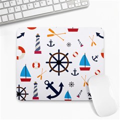 Marine Nautical Seamless Lifebuoy Anchor Pattern Large Mousepad