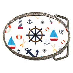 Marine Nautical Seamless Lifebuoy Anchor Pattern Belt Buckles