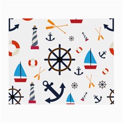 Marine Nautical Seamless Lifebuoy Anchor Pattern Small Glasses Cloth by Jancukart