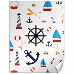 Marine Nautical Seamless Lifebuoy Anchor Pattern Canvas 18  X 24 