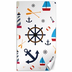 Marine Nautical Seamless Lifebuoy Anchor Pattern Canvas 40  X 72  by Jancukart