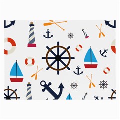 Marine Nautical Seamless Lifebuoy Anchor Pattern Large Glasses Cloth by Jancukart