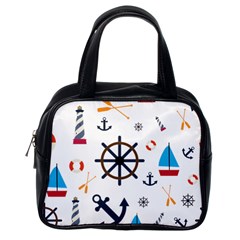 Marine Nautical Seamless Lifebuoy Anchor Pattern Classic Handbag (one Side)