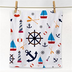 Marine Nautical Seamless Lifebuoy Anchor Pattern Face Towel