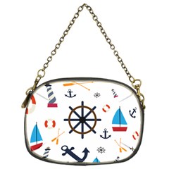 Marine Nautical Seamless Lifebuoy Anchor Pattern Chain Purse (one Side) by Jancukart