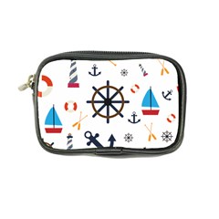 Marine Nautical Seamless Lifebuoy Anchor Pattern Coin Purse by Jancukart