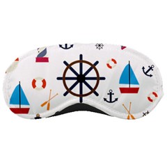 Marine Nautical Seamless Lifebuoy Anchor Pattern Sleeping Mask by Jancukart