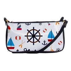 Marine Nautical Seamless Lifebuoy Anchor Pattern Shoulder Clutch Bag by Jancukart