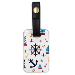 Marine Nautical Seamless Lifebuoy Anchor Pattern Luggage Tag (one Side)