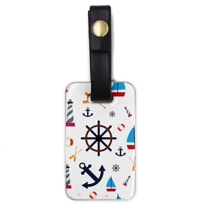 Marine Nautical Seamless Lifebuoy Anchor Pattern Luggage Tag (one side)