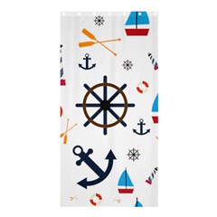 Marine Nautical Seamless Lifebuoy Anchor Pattern Shower Curtain 36  X 72  (stall)  by Jancukart