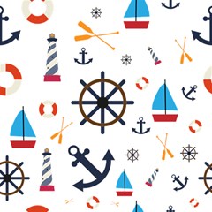 Marine Nautical Seamless Lifebuoy Anchor Pattern Play Mat (rectangle) by Jancukart