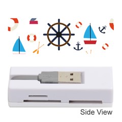 Marine Nautical Seamless Lifebuoy Anchor Pattern Memory Card Reader (stick)