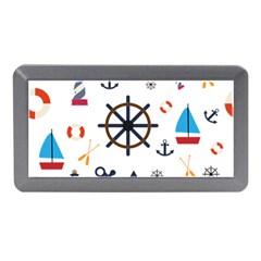 Marine Nautical Seamless Lifebuoy Anchor Pattern Memory Card Reader (mini)