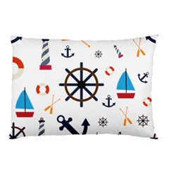 Marine Nautical Seamless Lifebuoy Anchor Pattern Pillow Case (two Sides)