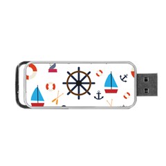 Marine Nautical Seamless Lifebuoy Anchor Pattern Portable Usb Flash (two Sides)