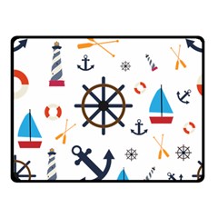 Marine Nautical Seamless Lifebuoy Anchor Pattern Fleece Blanket (small) by Jancukart