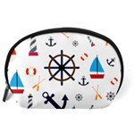 Marine Nautical Seamless Lifebuoy Anchor Pattern Accessory Pouch (Large) Back