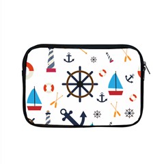 Marine Nautical Seamless Lifebuoy Anchor Pattern Apple Macbook Pro 15  Zipper Case by Jancukart