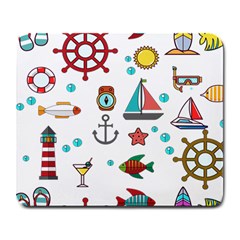 Marine Nautical Seamless Pattern Art Large Mousepad