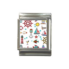 Marine Nautical Seamless Pattern Art Italian Charm (13mm)