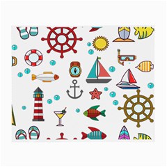 Marine Nautical Seamless Pattern Art Small Glasses Cloth