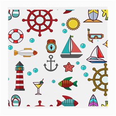 Marine Nautical Seamless Pattern Art Medium Glasses Cloth (2 Sides)