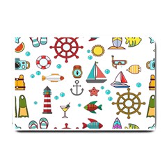 Marine Nautical Seamless Pattern Art Small Doormat