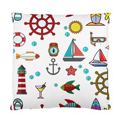 Marine Nautical Seamless Pattern Art Standard Cushion Case (one Side) by Jancukart