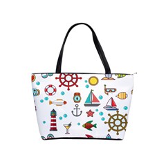 Marine Nautical Seamless Pattern Art Classic Shoulder Handbag