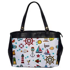 Marine Nautical Seamless Pattern Art Oversize Office Handbag