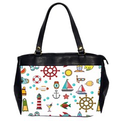 Marine Nautical Seamless Pattern Art Oversize Office Handbag (2 Sides)