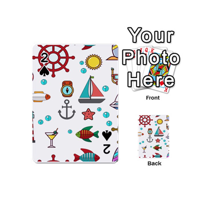 Marine Nautical Seamless Pattern Art Playing Cards 54 Designs (Mini)