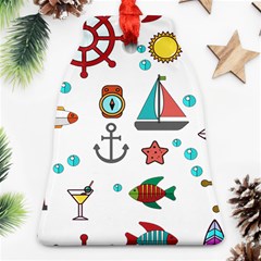 Marine Nautical Seamless Pattern Art Ornament (bell)