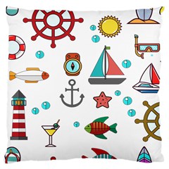 Marine Nautical Seamless Pattern Art Large Cushion Case (two Sides)