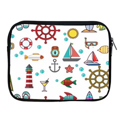 Marine Nautical Seamless Pattern Art Apple Ipad 2/3/4 Zipper Cases