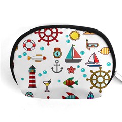 Marine Nautical Seamless Pattern Art Accessory Pouch (medium)