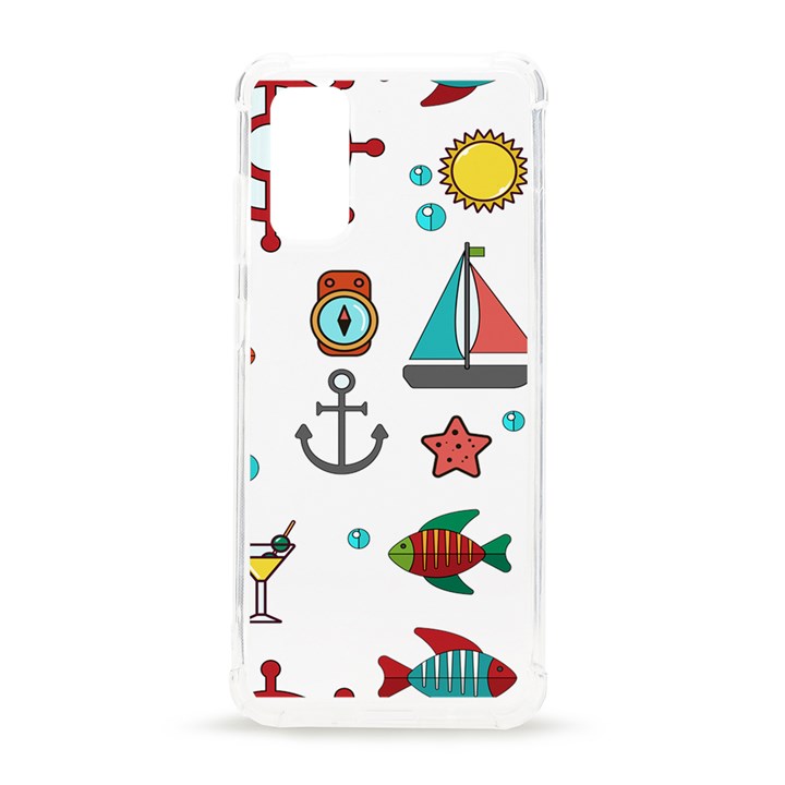 Marine Nautical Seamless Pattern Art Samsung Galaxy S20 6.2 Inch TPU UV Case