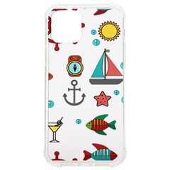 Marine Nautical Seamless Pattern Art Iphone 12/12 Pro Tpu Uv Print Case