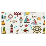 Marine Nautical Seamless Pattern Art Banner and Sign 4  x 2  Front