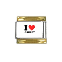 I Love Ashley Gold Trim Italian Charm (9mm) by ilovewhateva