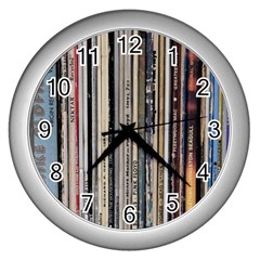 Vintage Vinyl Records Collection Wall Clock (silver)